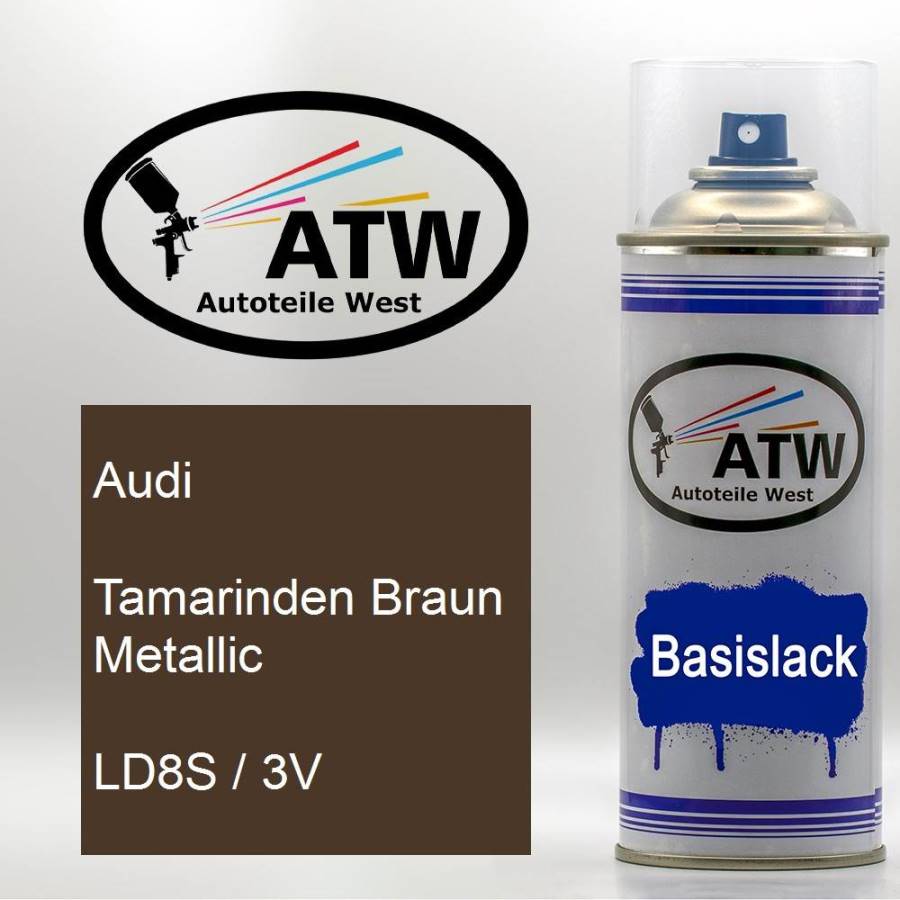 Audi, Tamarinden Braun Metallic, LD8S / 3V: 400ml Sprühdose, von ATW Autoteile West.